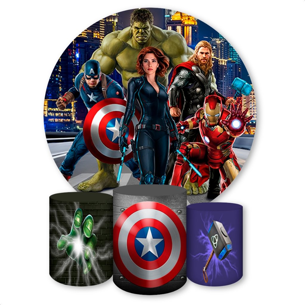 Kit Capa Painel + Trio Capas de Cilindros Sublimado Tema Diversos Ving.