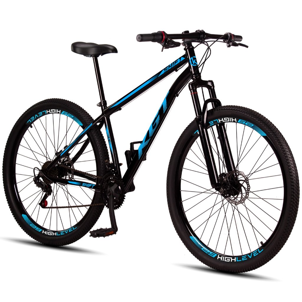 Bicicleta Aro 29 KGT Shift Aço Carbono Freios a Disco Suspensão 21 Marchas