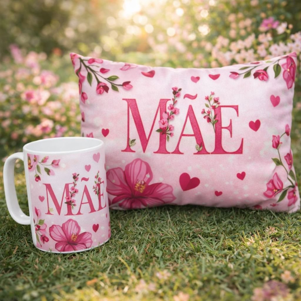 Kit Presente Para Dia Das Mães Almofada + Caneca Lembrancinha Dia Das Mães