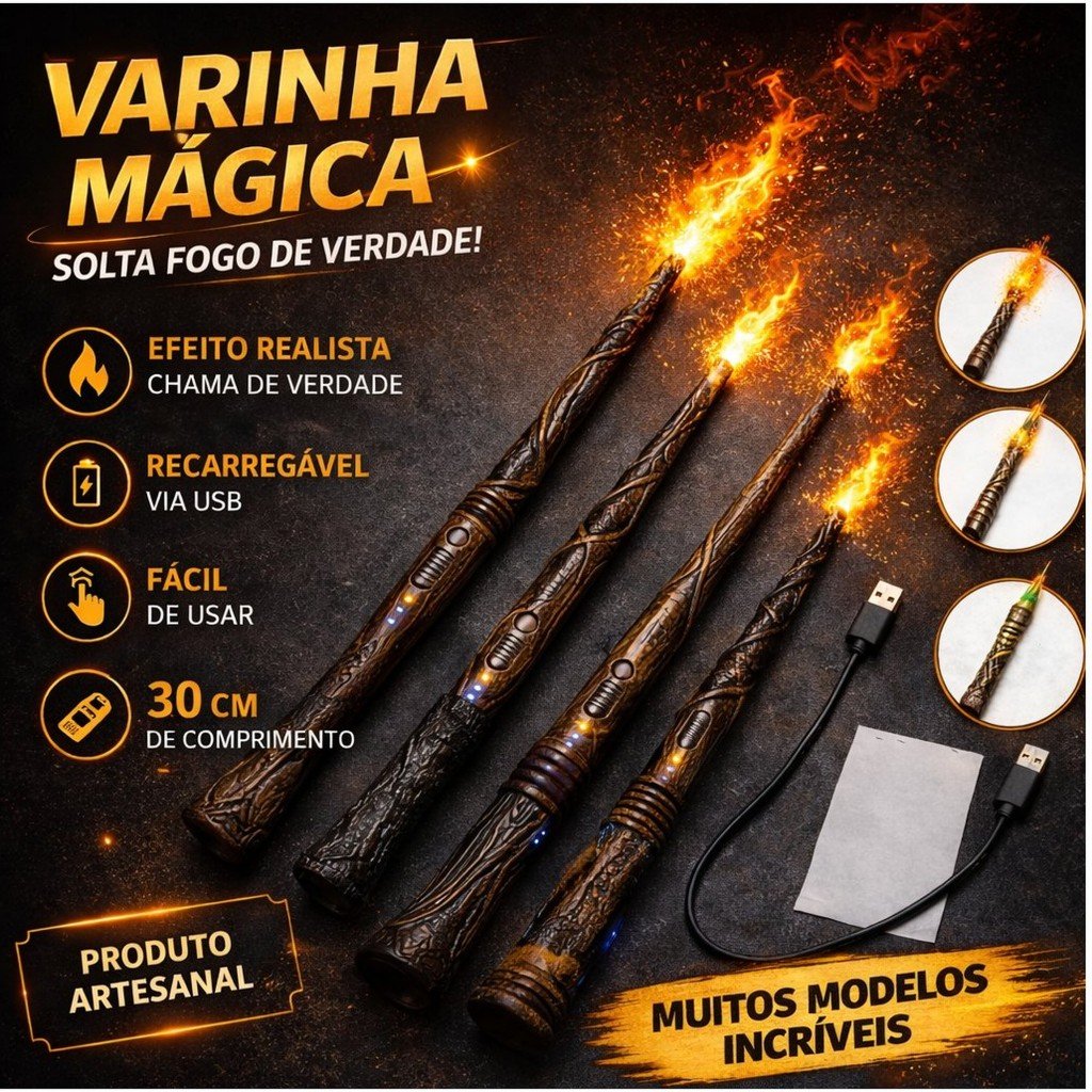 Varinha  que Solta Fogo/ Varinha sai fogo da ponta/ Dispositivo de Fogo Cosplay